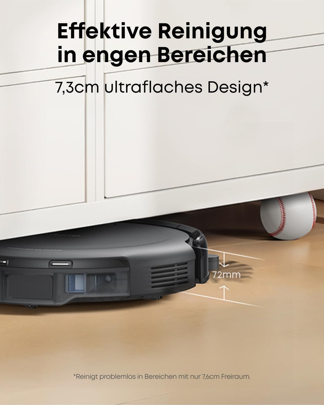 eufy C10 Saugroboter mit Automatischer Absaugstation, 7,3cm Ultraflaches Design, Teppichreinigung, A