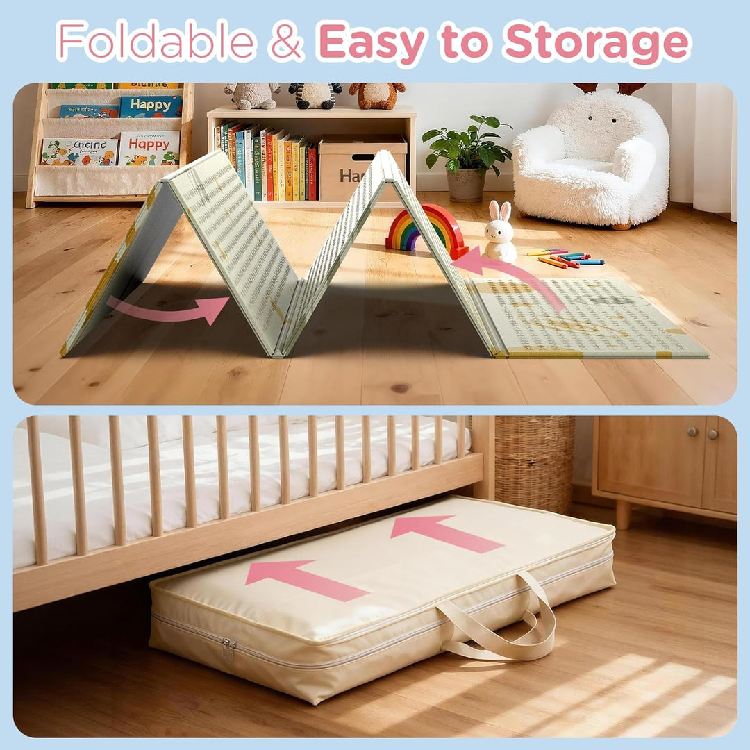 Krabbelmatte 180x120cm – Baby Spielmatte doppelseitig, Krabbeldecke aus XPE 1cm, faltbar, wasserdich