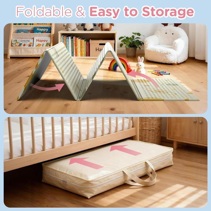 Krabbelmatte 180x120cm – Baby Spielmatte doppelseitig, Krabbeldecke aus XPE 1cm, faltbar, wasserdich