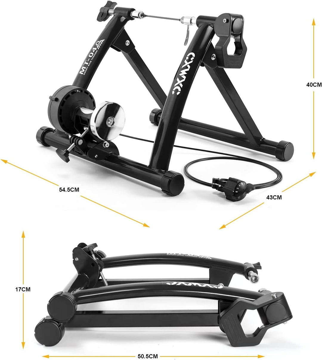 CXWXC Fahrrad Rollentrainer Indoor für 26-29 Zoll Reifen Rennrad Rollentrainer Klappbarer Fahrradrol