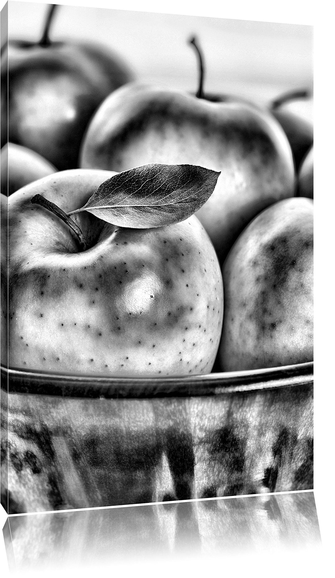 Pixxprint Apfel Schale mit grünen Äpfeln als Leinwandbild/Grösse: 100x70 cm/Wandbild/Kunstdruck/fert