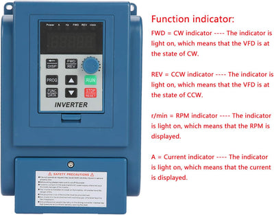 AC 380V 1.5kw 4A Frequenzumrichter VFD 3 Phase Drehzahlregler Inverter Motor