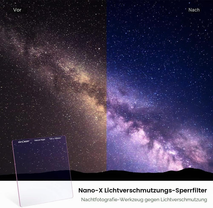 K&amp;F Concept Nano-X Natural Night Filter Astroklar Nachtlicht Light Pollution Filter 100mm Rechteckfi