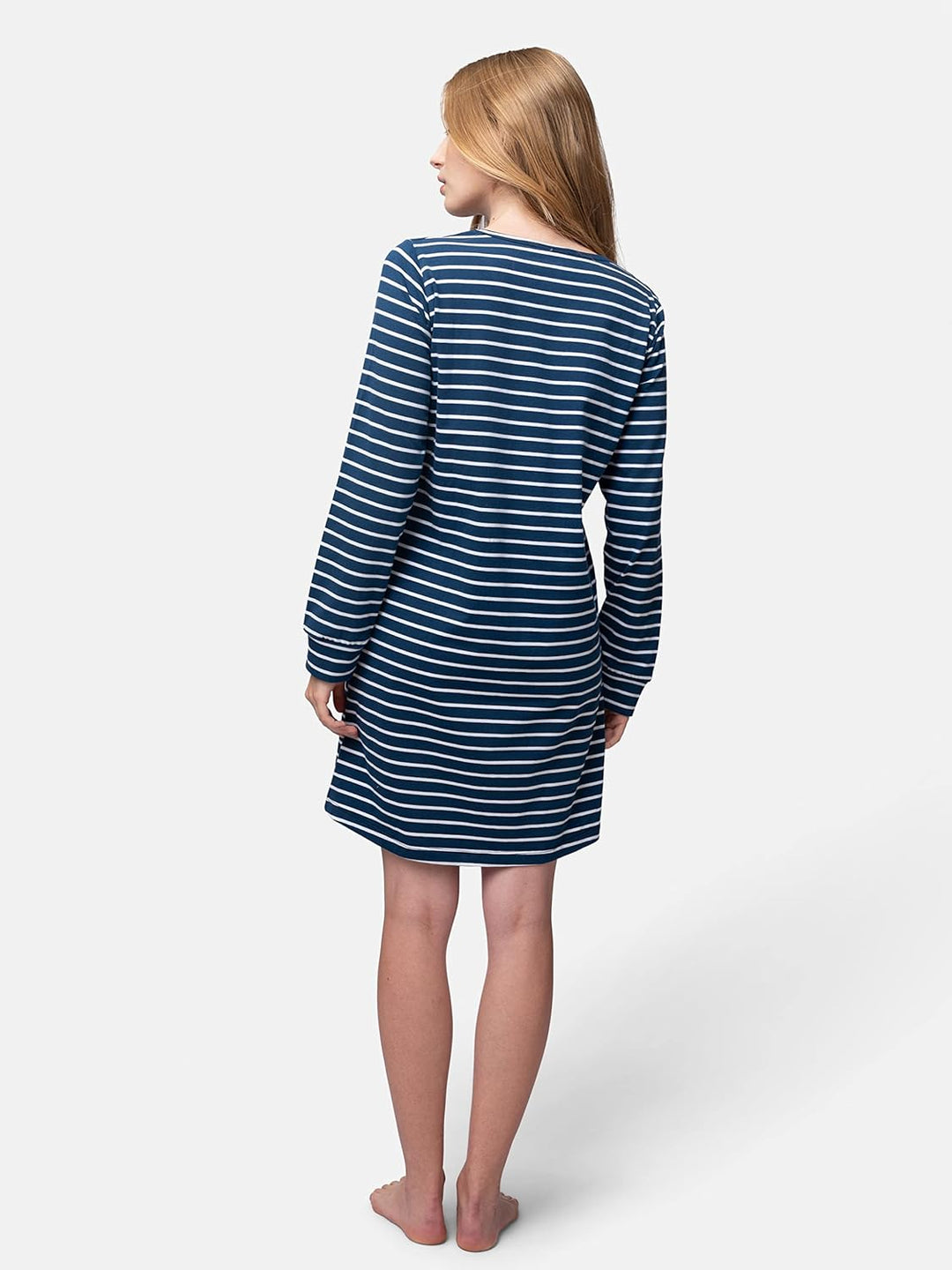 Damen Sleepshirt Ringel, GOTS-Zertifiziert Nachthemd 38 Ultramarin, 38 Ultramarin