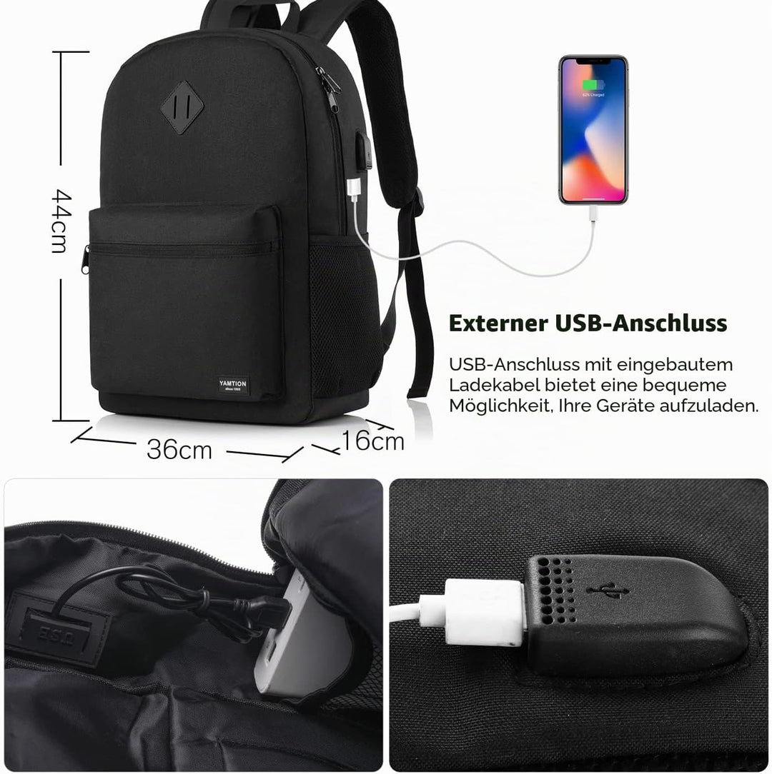 YAMTION Rucksack Laptop Herren Rucksack Damen,Schulrucksack Jungen Teenager Schultasche Mädchen Schu
