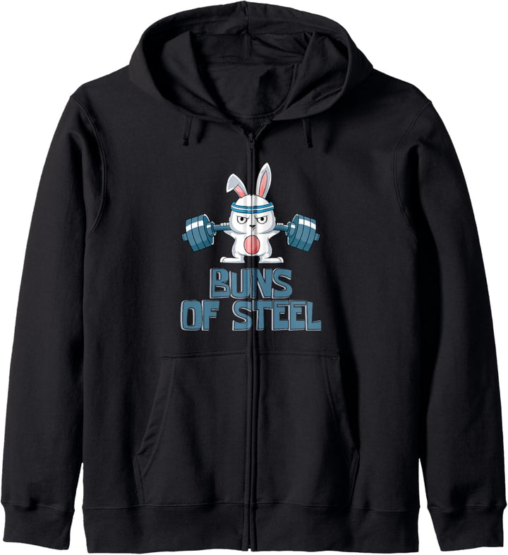 Buns of Steel Körper Fitness Kaninchen Hasen Gym Workout Kapuzenjacke