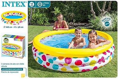 Intex Pool mit 3 Ringen, Mehrfarbig, 168 x 38 cm