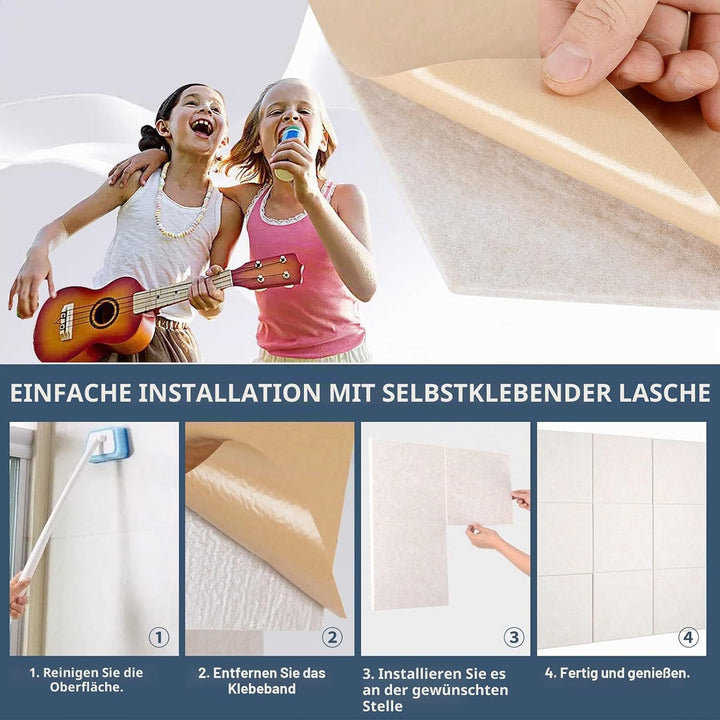 Rdutuok 12 Stück Selbstklebend Akustikplatten,30 x 30 x 1 cm Akustik Absorber Akustik Panel für Tons