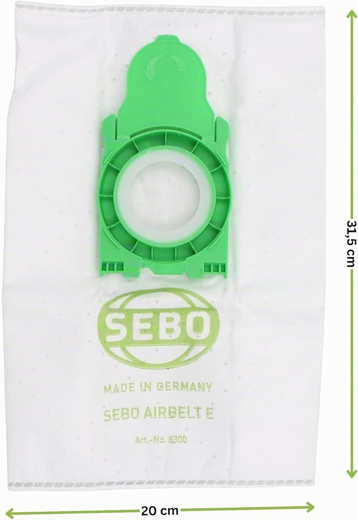 8 original Sebo Staubsaugerbeutel für Sebo Airbelt E1 und E3 alle Modelle (8300ER) E-serie, E-serie