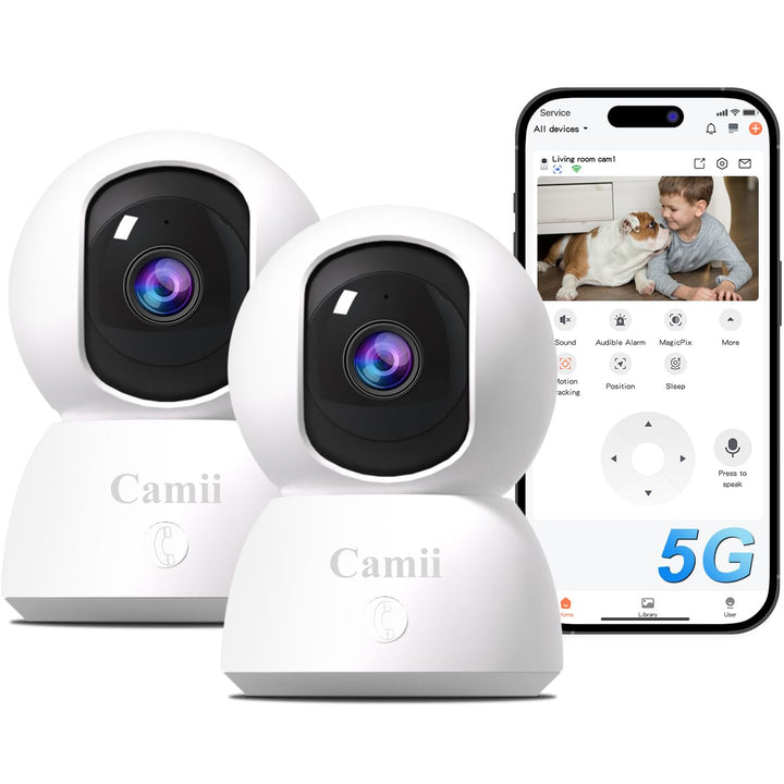 2Pack 3MP Haustier Kamera Hund Kamera mit Telefon App 5G/2.4GHz WiFi Kameras Indoor Security Camera