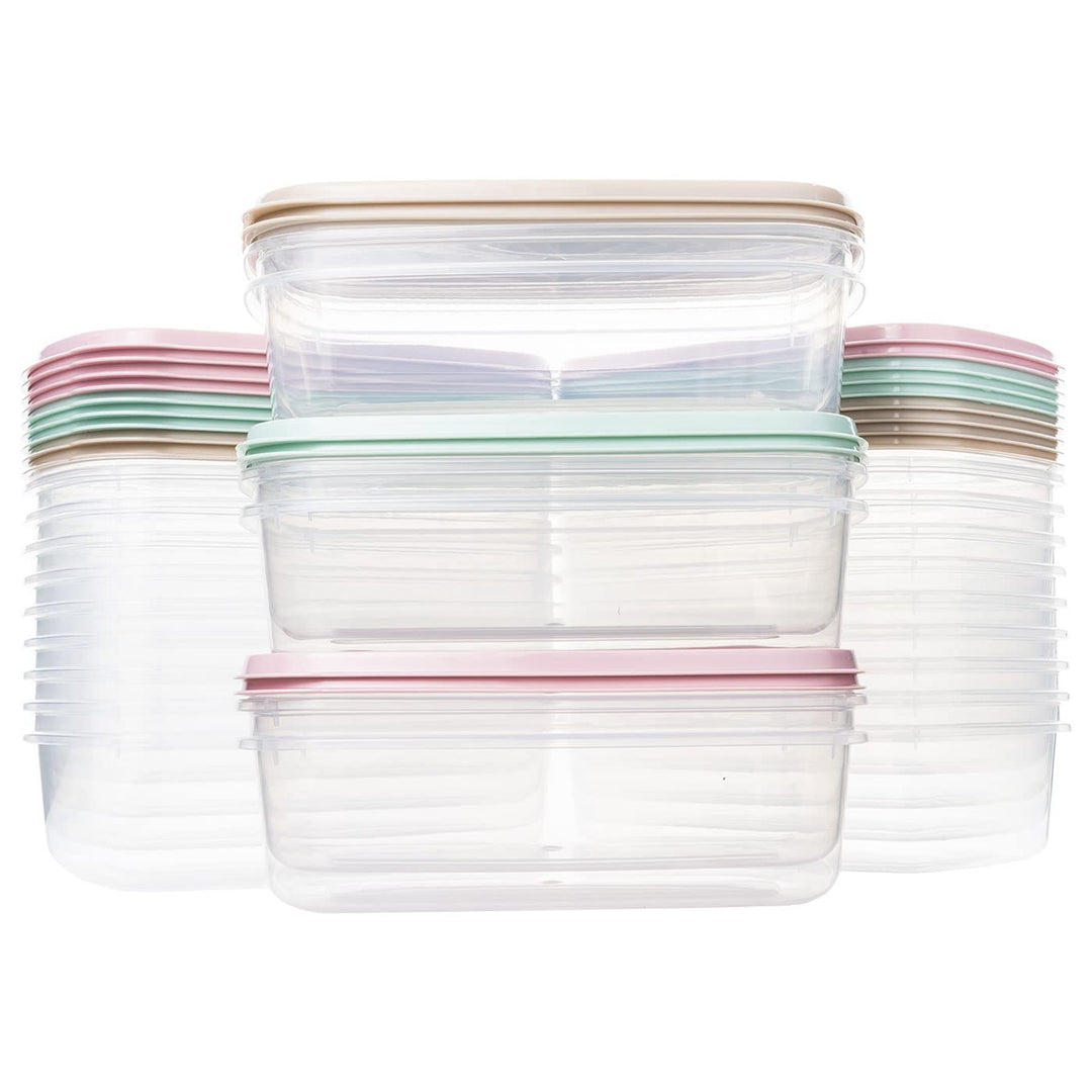 QILZO 24 Stück Lunchboxen für Lebensmittel, 700 ml, Lebensmittelbehälter aus Kunststoff, BPA-frei, m