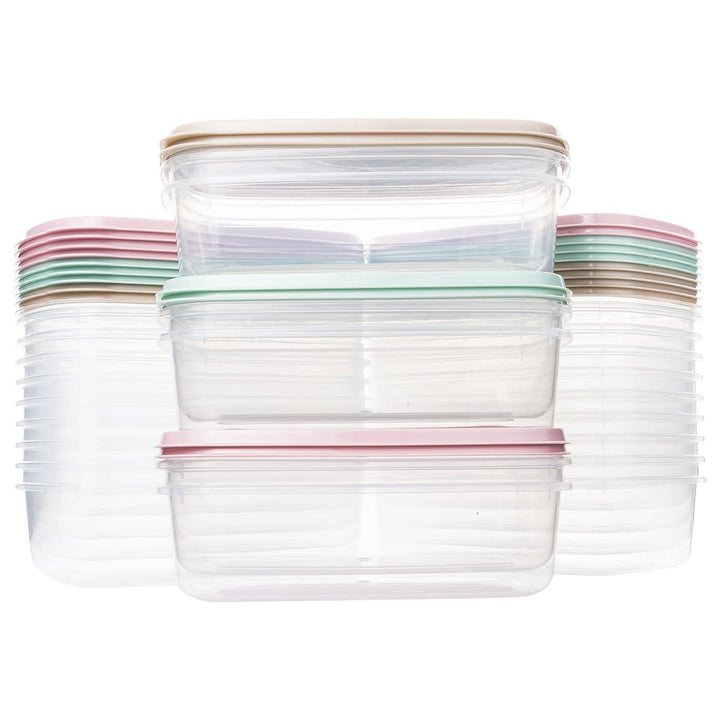 QILZO 24 Stück Lunchboxen für Lebensmittel, 700 ml, Lebensmittelbehälter aus Kunststoff, BPA-frei, m