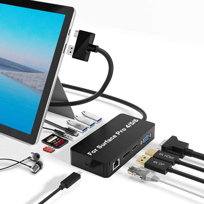Surface Pro Docking Station für Surface Pro 6 / Pro 5 / Pro 4 USB-Hub-Dockingstation mit Gigabit-Eth