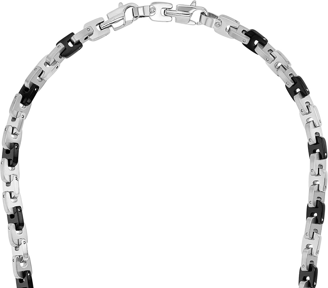 s.Oliver Collier Edelstahl Herren Halsschmuck, 48+2,5 cm, Kommt in Schmuck Geschenk Box ohne Motiv,