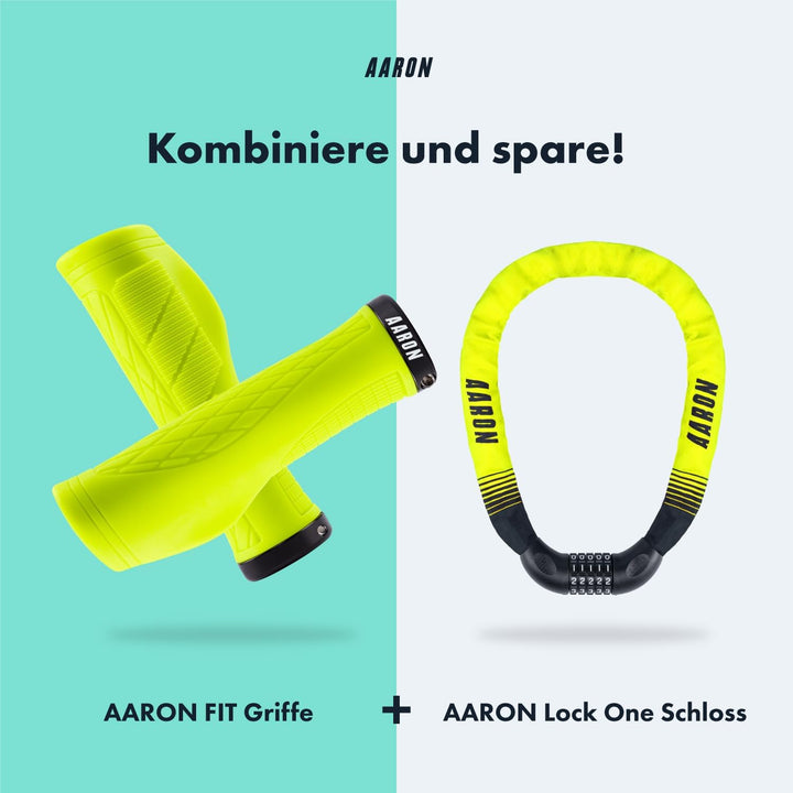 AARON Fit Fahrradgriffe mit dämpfender Auflagefläche - ergonomische Lenkergriffe aus rutschfestem Gu