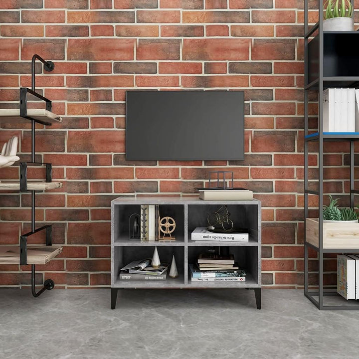 vidaXL TV Schrank mit Metallbeinen 4 Fächern Lowboard Sideboard Fernsehschrank Fernsehtisch TV Möbel