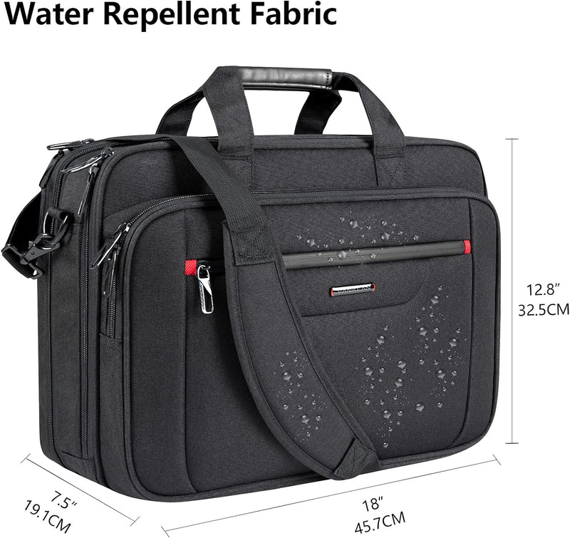 VANKEAN Laptoptasche für Herren Damen, Laptop Aktentasche für bis zu 17,3 Zoll Laptop, erweiterbar,