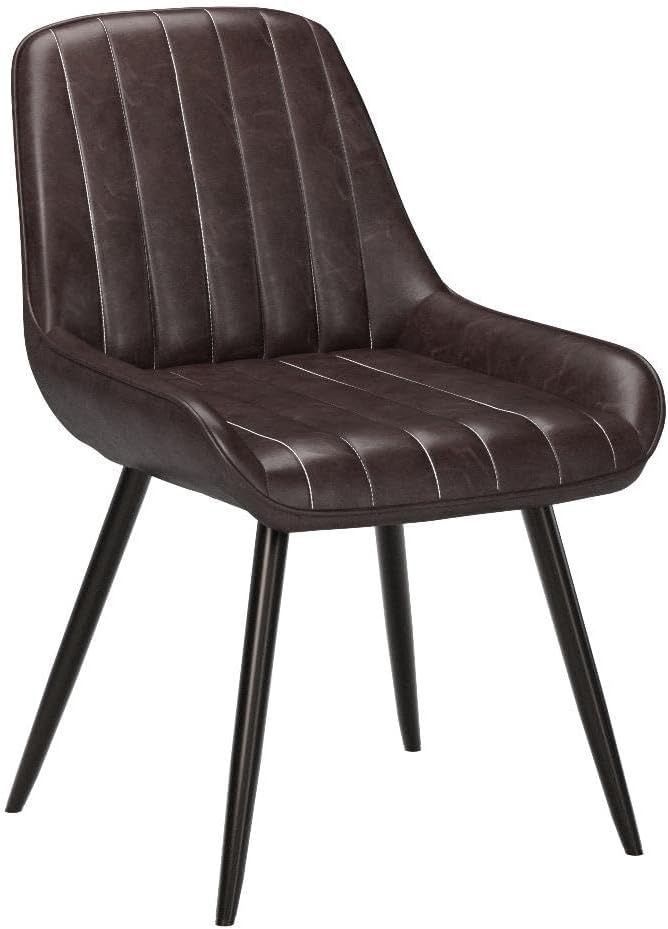 Lestarain 2 Stücke Esszimmerstuhl, Retro Küchenstuhl Wohnzimmerstuhl Sitzfläche Aus PU Retrostuhl mi