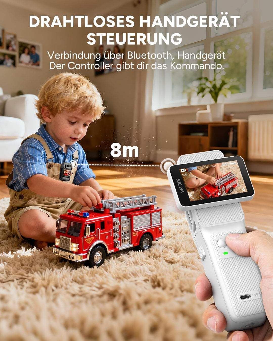 SJCAM C400 Vlogging Camera 4K Videokamera,128GB,7 Stunden Akku und 6 Achsen Bildstabilisierung,Vlog
