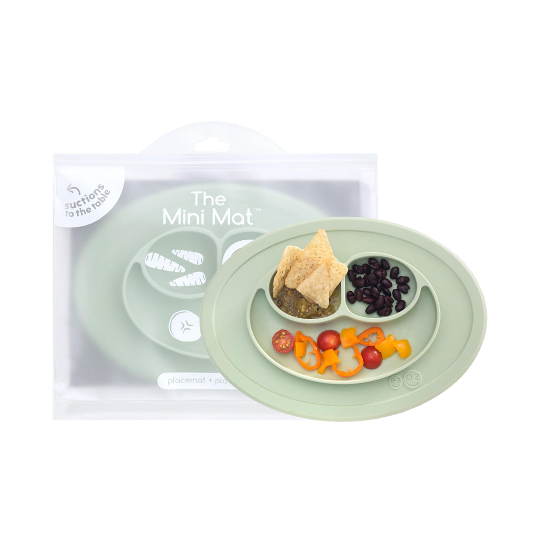 EZPZ Mini-Matte, 12 Monate, 100% Silikon, für Babys und Kleinkinder, Salbei (EZEUMMS001), Salbei