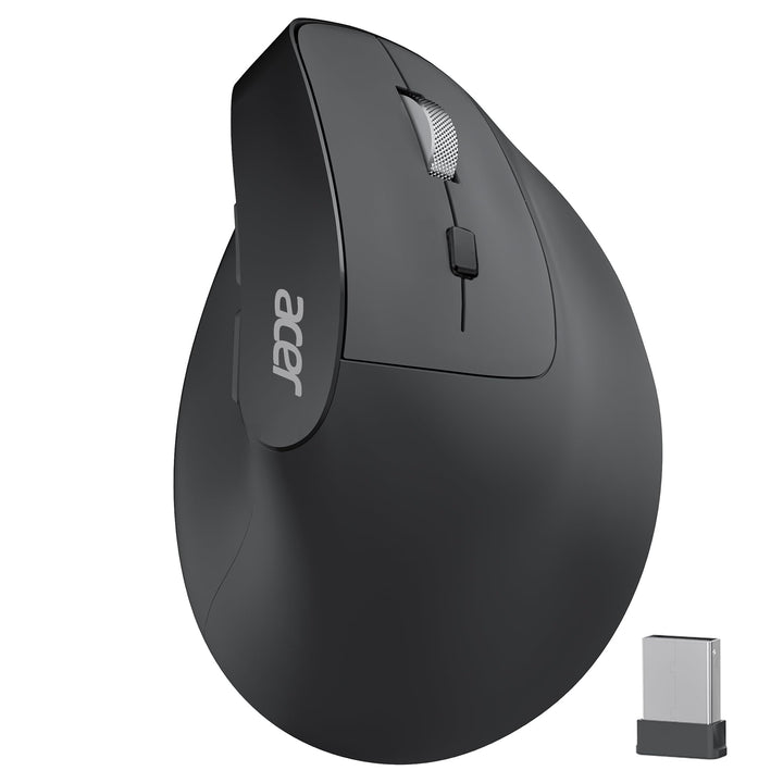 acer Ergonomische Maus Kabellos, Wiederaufladbare 2.4GHz Vertikale Maus mit 3 Einstellbaren DPI, 6 T