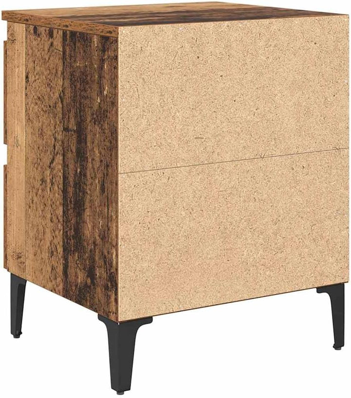 vidaXL Bettkommoden 2 Stück Alter Holz 40x35x50 cm Spanplatte Altes Holz, Altes Holz