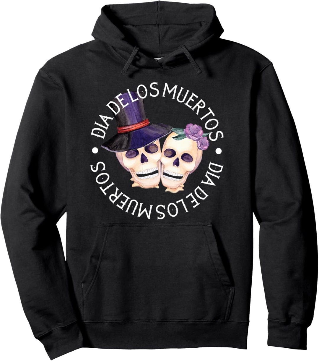 Dia De Los Muertos Skull Couple art Pullover Hoodie
