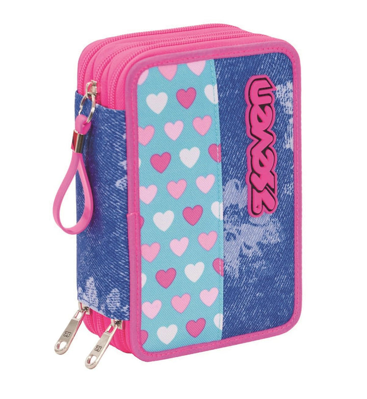 Seven Federmäppchen, Mäppchen, Mehrfarbig, Federtasche für Schreibwaren, Etui komplett mit Bleistift
