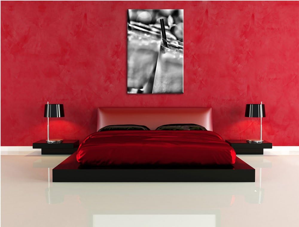 Pixxprint Monocrome, frischer Sommercocktail, Format: 100x70 auf Leinwand, 100x70