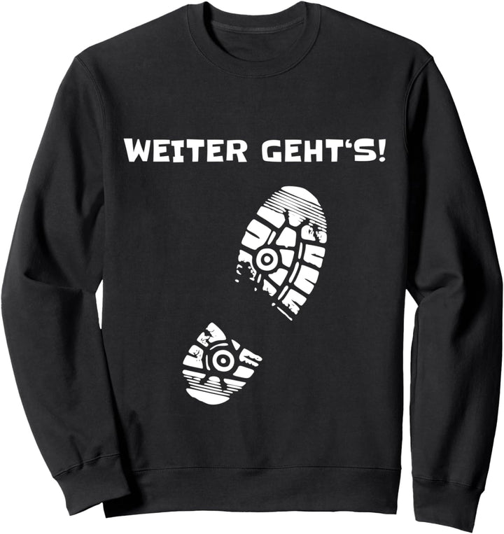 Weiter Geht's Fussabdruck für Herren, Damen und Kinder Wander Sweatshirt
