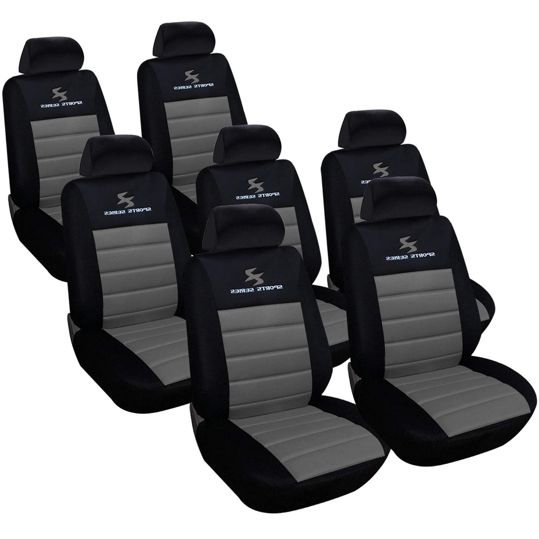 WOLTU AS7255-7 7er Sitzbezüge Auto Einzelsitzbezug universal Grösse, Komplettset, grau, Grau
