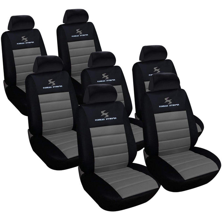 WOLTU AS7255-7 7er Sitzbezüge Auto Einzelsitzbezug universal Grösse, Komplettset, grau, Grau