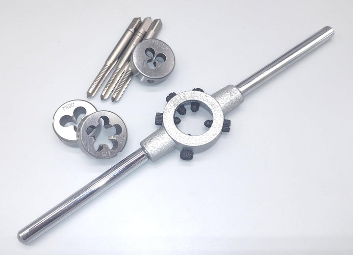 Gewindeschneider Set 32-tlg. | Gewindebohrer HSS M3 - M12 | inkl. Windeisen & Schneideisenhalter & G