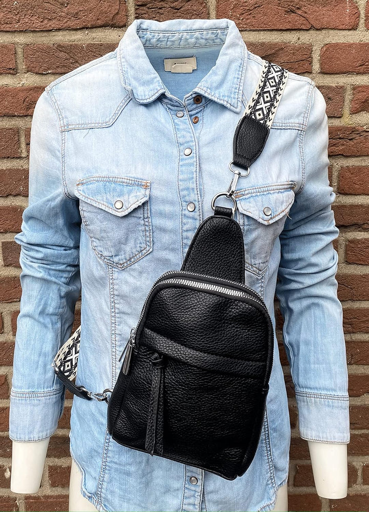 stylx Sling Bag Brusttasche, Crossbody Umhängetasche Damen veganes Leder,Schultertasche Schulterruck