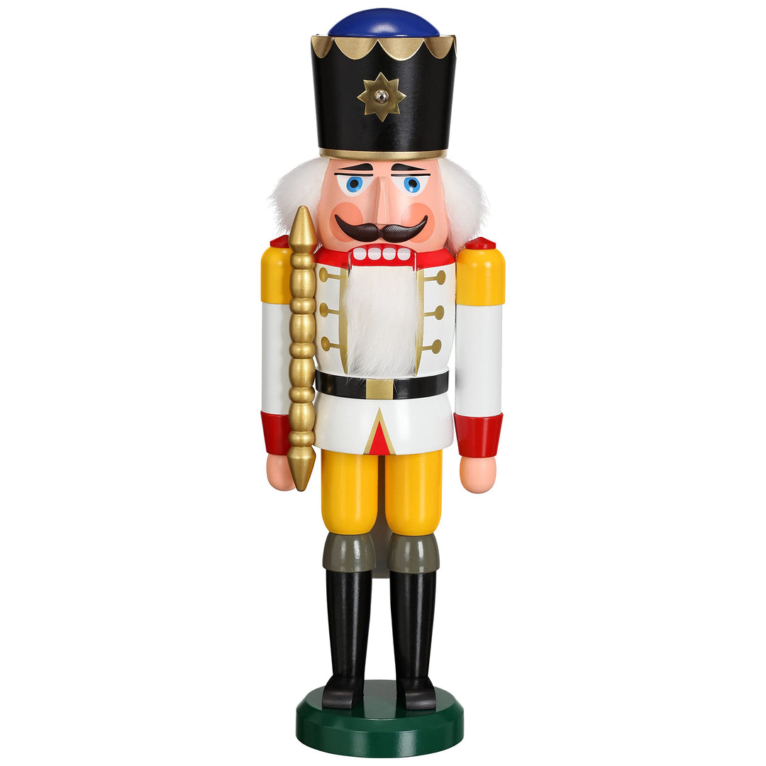 Seiffener Volkskunst | Nussknacker aus dem Erzgebirge | König mit Zepter 39 cm | Nussknackerfigur De