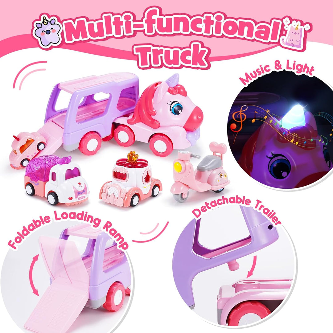 Spielzeug ab 1 2 3 4 5 6 Jahre Mädchen, LKW Spielzeug Geschenk Mädchen 1-6 Jahre Einhorn Geschenke f