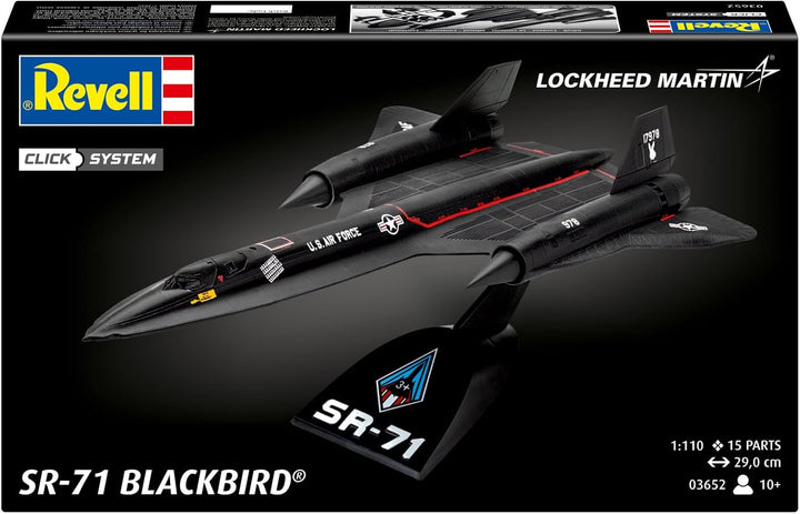 Revell Easy-Click Modellbausatz SR-71 Blackbird I Legendäres USAF-Spionageflugzeug 1:144 I Detailrei