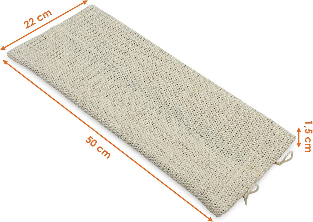 Katzen Kratzbrett klein mit 2 verschiedenen Seiten - 50 x 22 cm - Sisal und Plüsch Kratzecke zum Leg
