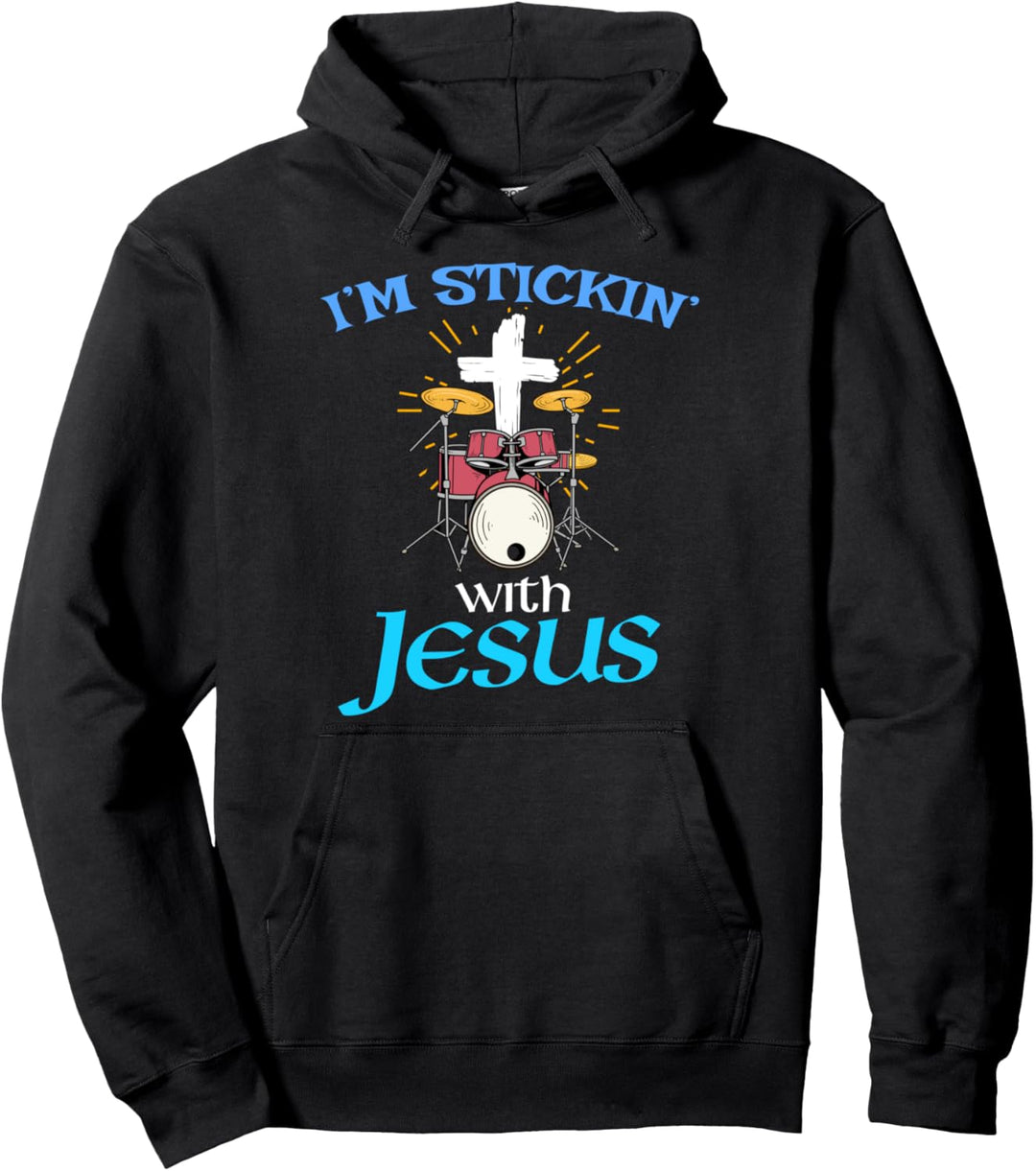 Jesus Drummer Geschenk Trommeln Percussion Pullover Hoodie