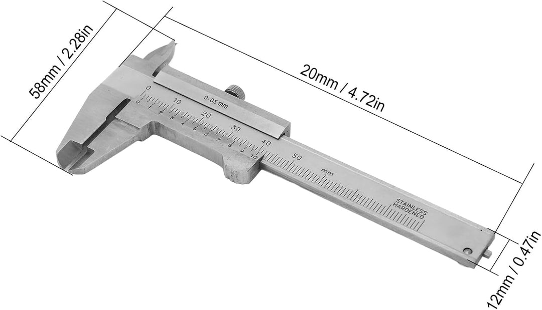 Digitales Messschieber-Werkzeug, Edelstahl-Messschieber, 0-50 Mm Hochgenaues Kleines Tragbares Tasch