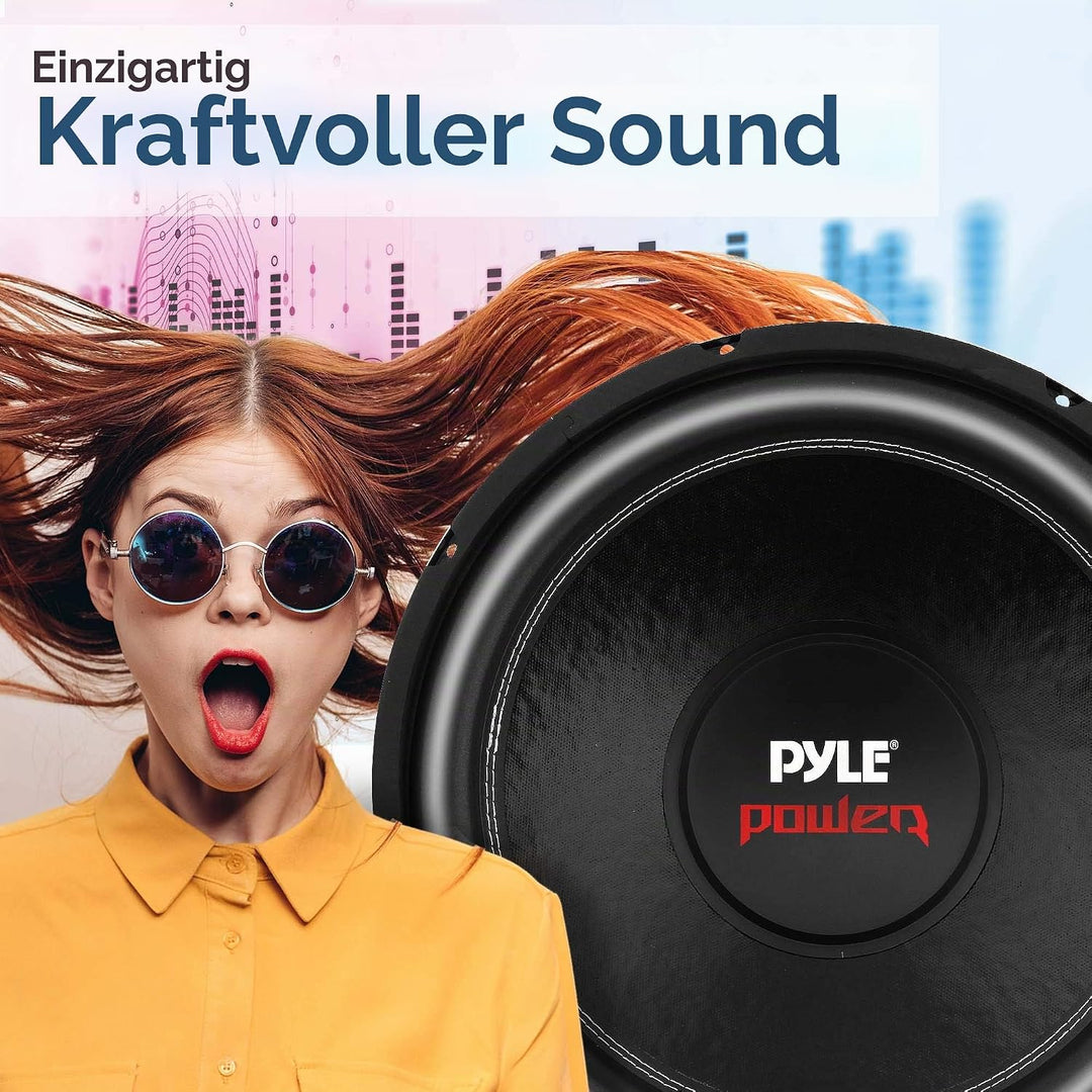 Pyle PLPW10D Subwoofer 1000 W 25,4 cm, Doppelschwingpule, 4 Ohm