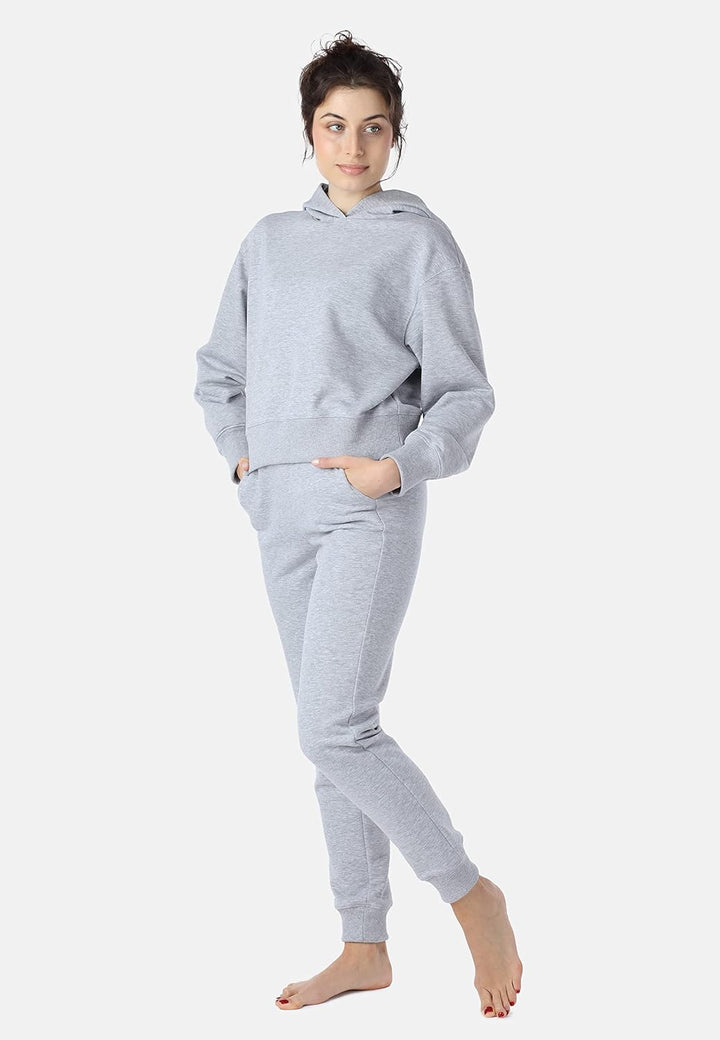 Bellivalini Sportanzug Damen Jogginganzug aus Baumwolle Zweiteiler Lange Ärmel BLV222 S Melange, S M