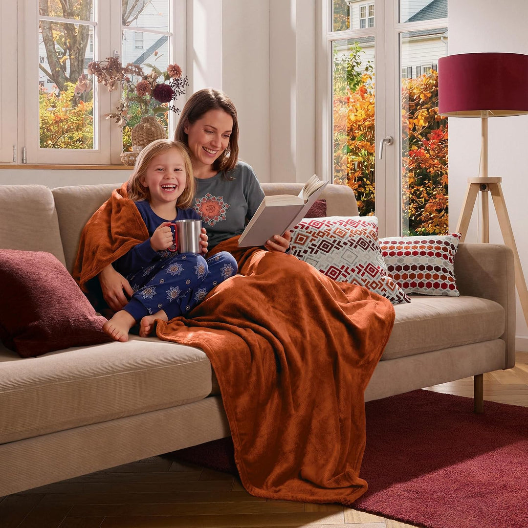 Erwin Müller Teddy-Fleece-Wohndecke Salerno, Fleece-Decke, Kuscheldecke Kupfer Grösse 150x200 cm - f