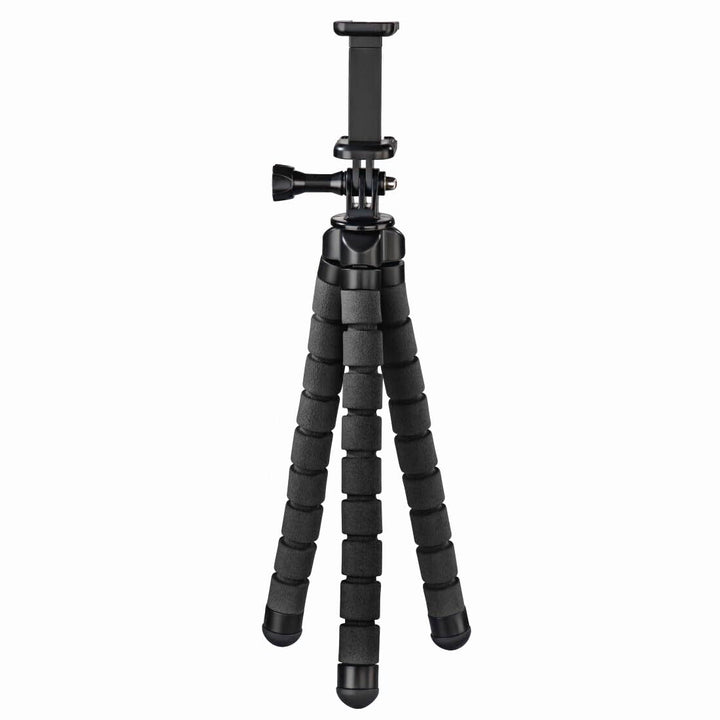 Hama Flex Dreibeinstativ 1/4 Zoll Arbeitshoehe=9-26cm Schwarz Fuer Smartphones und GoPro 4613 Schwar