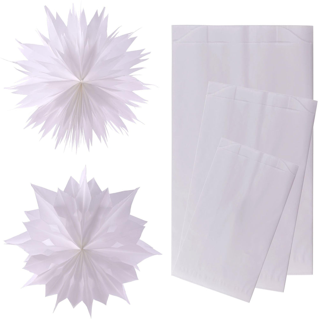 DIY-24H | Verschiedene Grössen wählbar | Papiertüten Farbe Weiss Geschenktüten Papier, Kleine Tüten