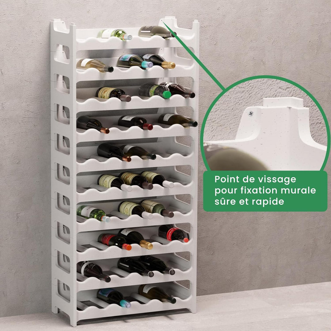 ARTECSIS Weinregal stapelbar Kunststoff für 60 Flaschen, stabiles Flaschenregal in Gastronomie-Quali
