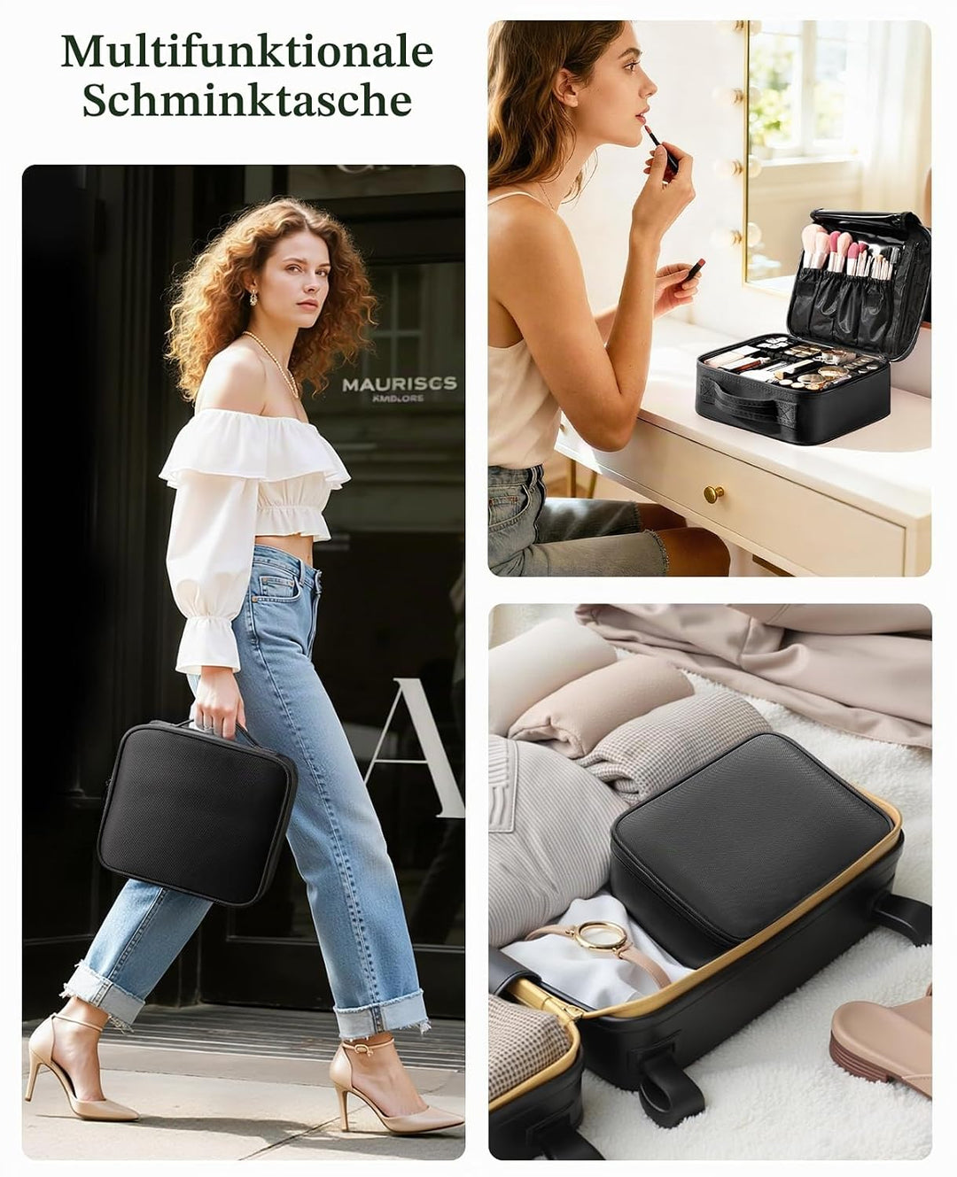 Luxspire Make up Tasche Kosmetiktasche Organizer, Professionelle Make Up Bag Kosmetikkoffer Etui Tra