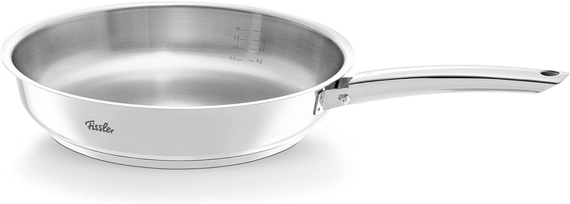 Fissler Steelux Pro / Edelstahl-Pfanne (Ø 28 cm) Bratpfanne-unbeschichtet, scharfes anbraten – Induk