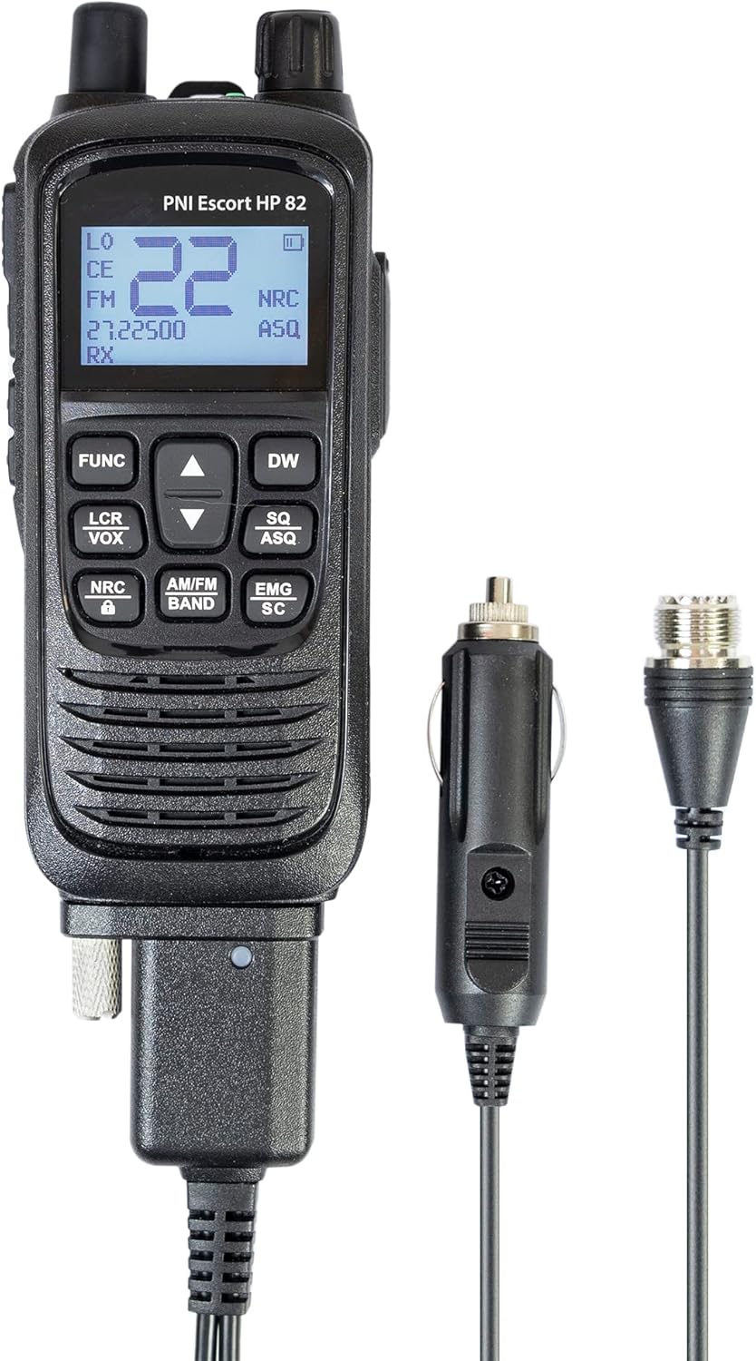 Kit tragbarer CB-Radiosender PNI Escort HP 82, Multistandard, 4 W, 12 V, AM-FM und CB-Antenne PNI S7