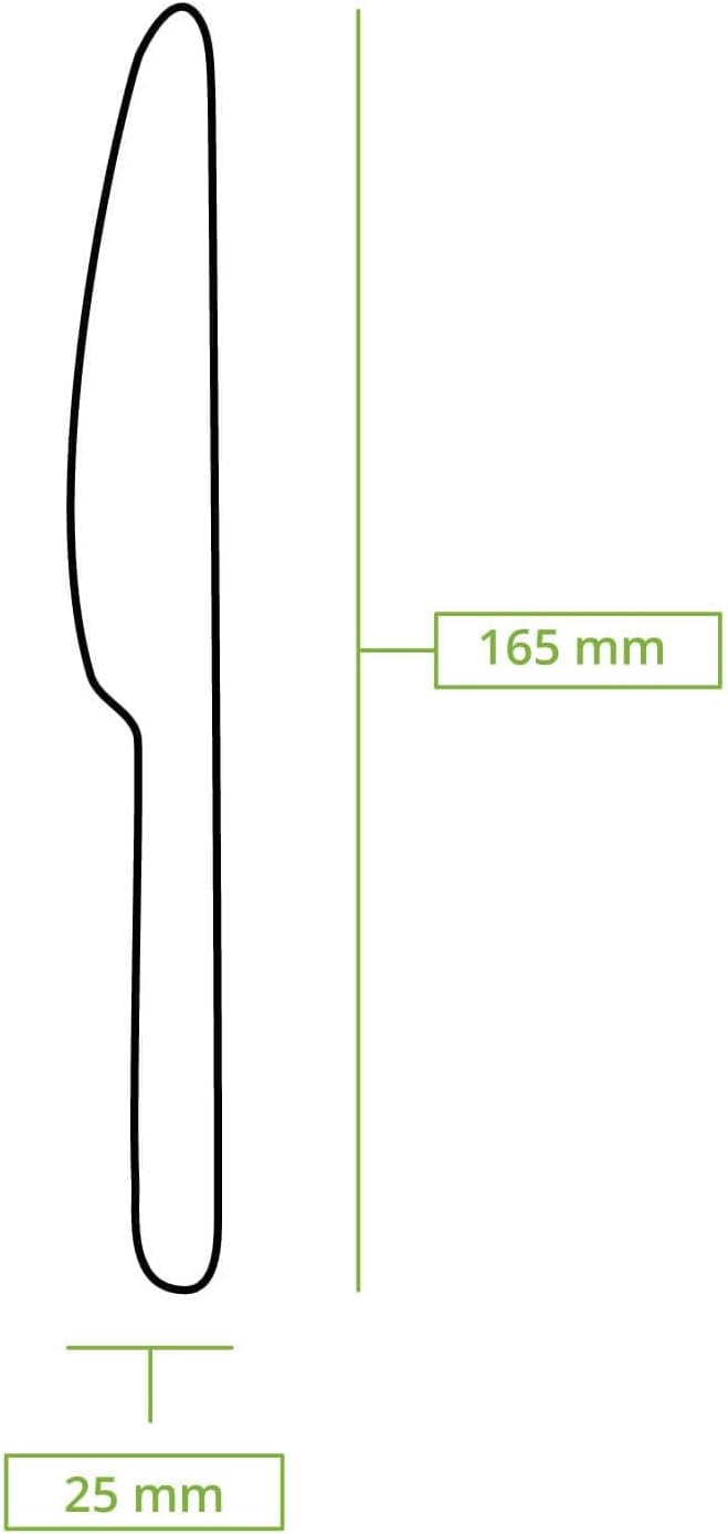 BIOZOYG Papiermesser 16,5 cm braun I Catering Zubehör Partymesser aus Papier formstabil umweltfreund
